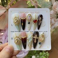 Mary Angel Nail Press Ons - Luxury Manicure - Nail Ideal for Birthday, party, off duty, weekend,vacation - Princess Nail