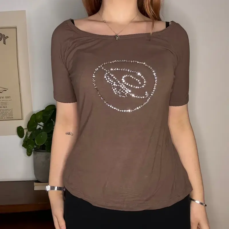 Blumarine T-Shirt - Small Brown Cotton Blend