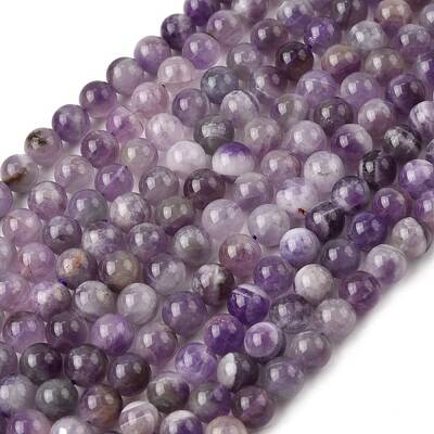 Round Natural Amethyst Beads Strands
