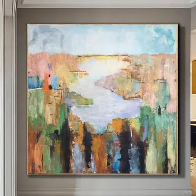Abstract Acrylic Painting On Canvas Original Large Colorful Painting Coastal Oil Painting | COLORS OF NATURE