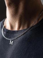 Men's Minimalist Chain Necklace with Initial Pendant Design, Personalized Initial Necklace, Stainless Steel Necklaces for Par...