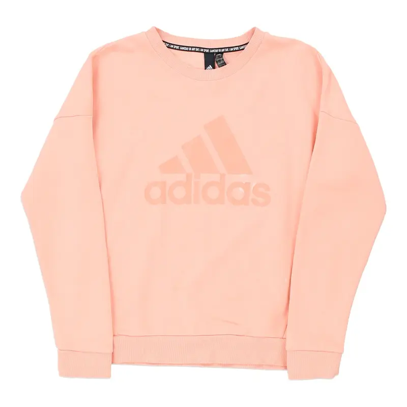 Adidas Sweatshirt - Medium Pink Cotton Blend