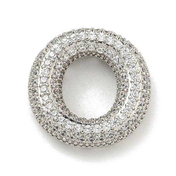 Platinum Plated Brass Micro Pave Cubic Zirconia Pendants