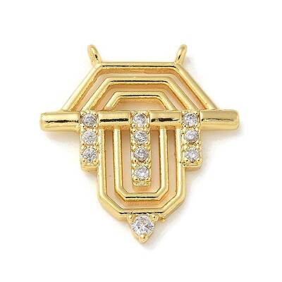 Brass Micro Pave Clear Cubic Zirconia Pendants