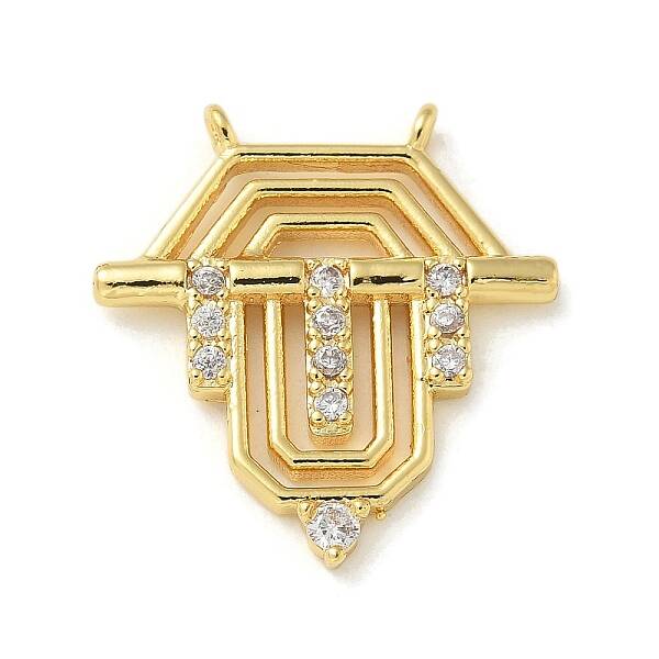 Brass Micro Pave Clear Cubic Zirconia Pendants
