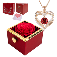 Rose box Automatic flip gift box rose box / with love necklace, gift bag, for mother / girlfriend / birthday gift / anniversa...