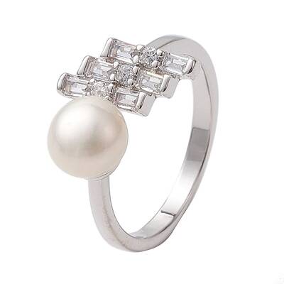 Round Natural Pearl Finger Rings