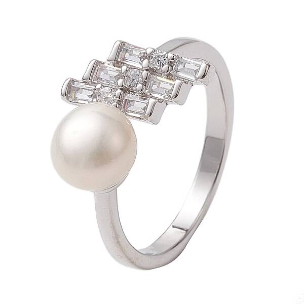 Round Natural Pearl Finger Rings