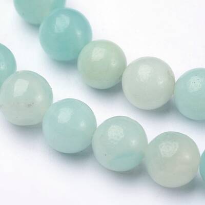 Natural Flower Amazonite Round Bead Strands