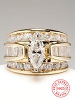 S925 Sterling Silver Elegant Glittering Layered Ring, Fashion Promise Ring for Women & Girls, Trendy All-match & Exquisite Je...