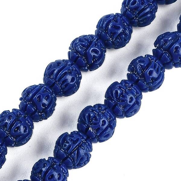 Synthetic Coral Carved Beads Strands