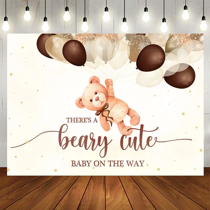 Aperturee Theres A Beary Cute Baby on the Way Baby Shower Backdrop