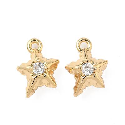 Brass Micro Pave Cubic Zirconia Pendants