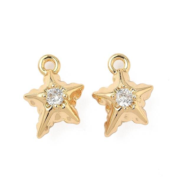 Brass Micro Pave Cubic Zirconia Pendants