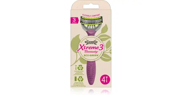 Xtreme3 Beauty eco Green disposable razor for women 4 pcs