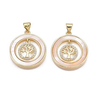 Brass Micro Pave Clear Cubic Zirconia Pendants