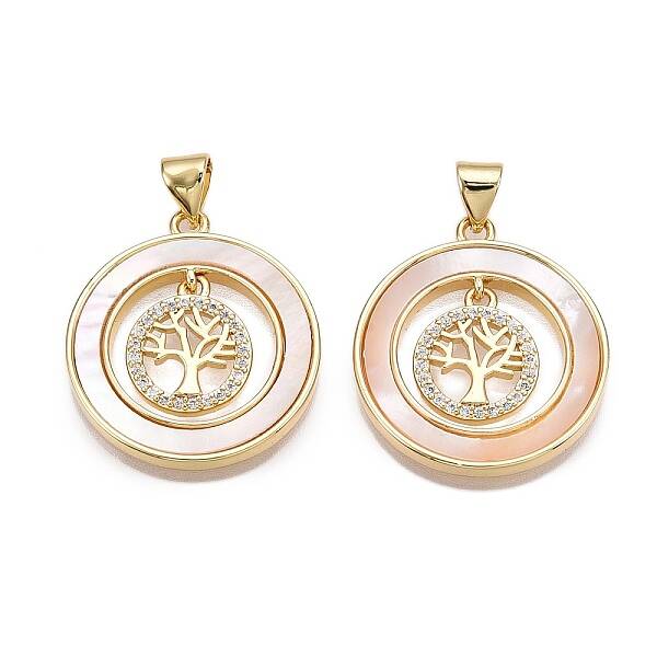 Brass Micro Pave Clear Cubic Zirconia Pendants