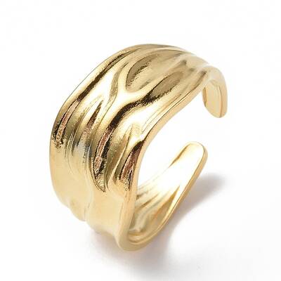 Ion Plating(IP) 304 Stainless Steel Open Cuff Ring for Women