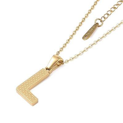 Ion Plating(IP) Initial Letter 304 Stainless Steel Pendant Necklaces