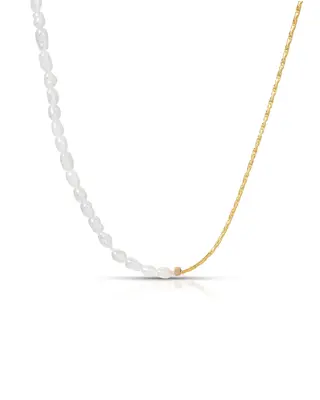 Assunta Gemstone Necklace | Metal Color: Gold | Gemstone: Freshwater Pearl
