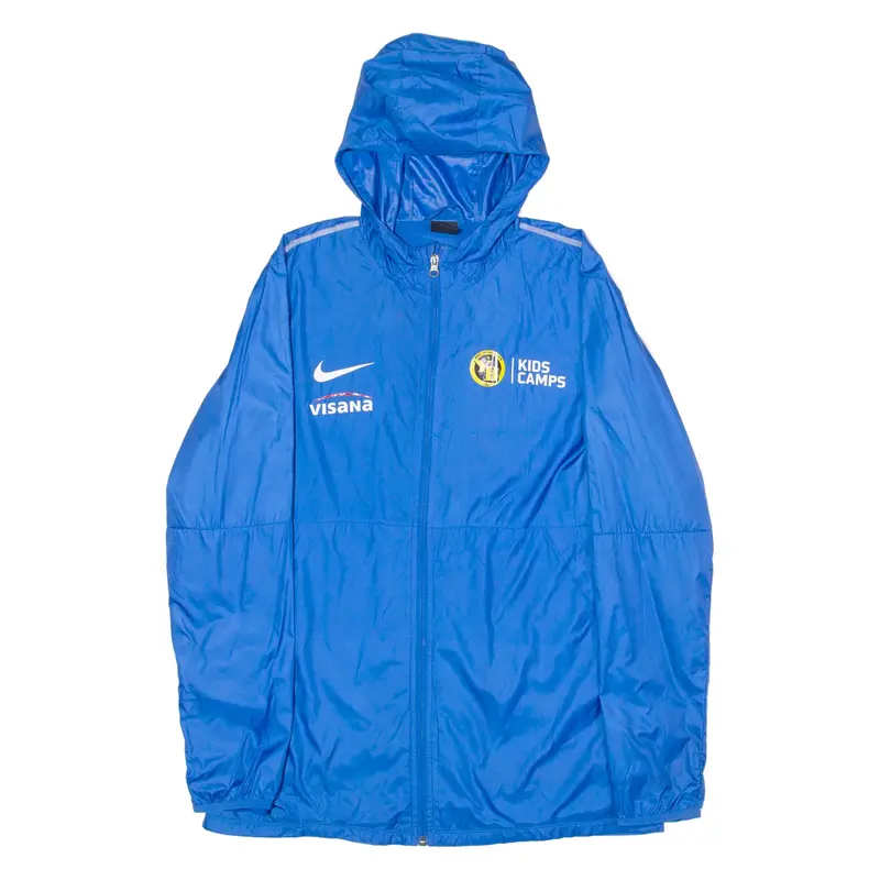 NIKE BSC Young Boys Kids Camps Mens Rain Jacket Blue Hooded XL