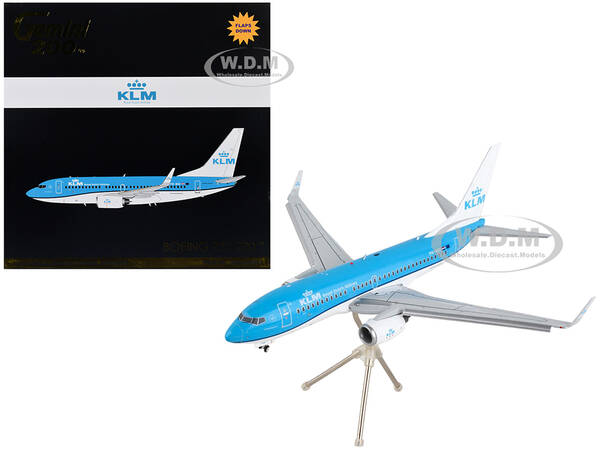Boeing 737-700 Commercial Aircraft with Flaps Down KLM Royal Dutch Airlines Blue with White Tail Gemini 200 Series 1/200 Diec...