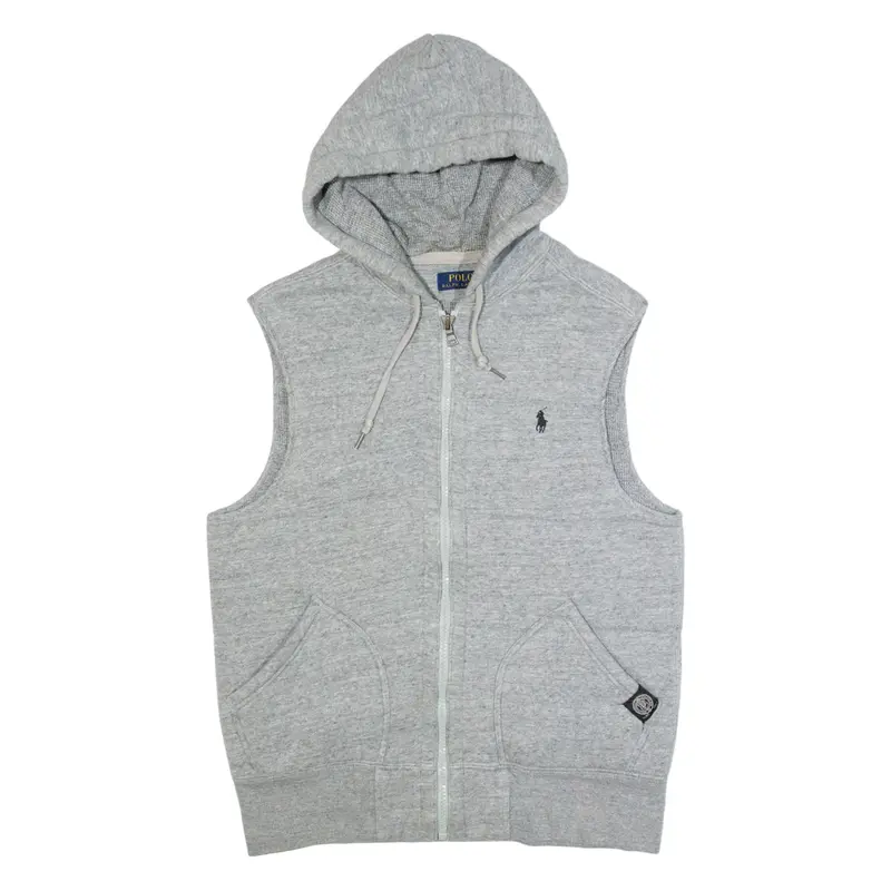POLO RALPH LAUREN Mens Puffer Gilet Grey Hooded M