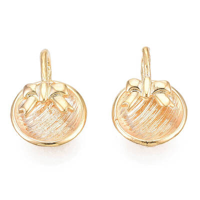 Brass Half Round Cuff Earrings with Bowknot for Women