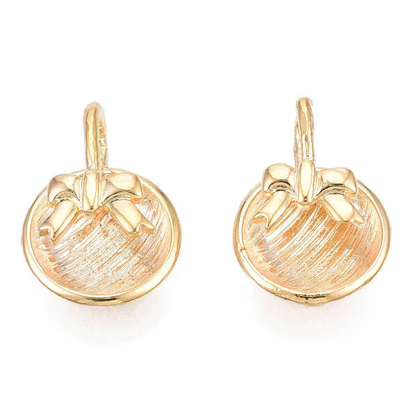 Brass Half Round Cuff Earrings with Bowknot for Women