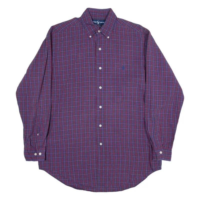 RALPH LAUREN Yarmouth Mens Shirt Red Check Long Sleeve M