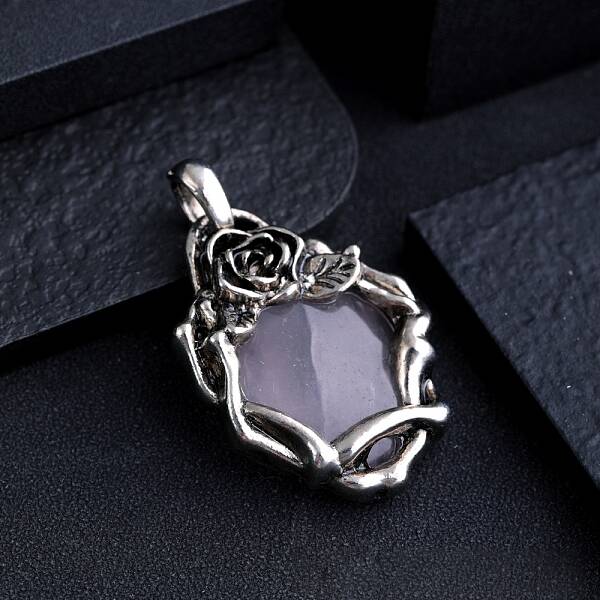 Natural Rose Quartz Pendants