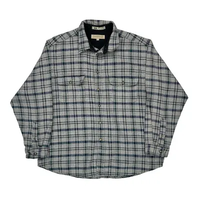 Claybrooke Outdoors Checked Flannel Shirt - XL Grey Cotton