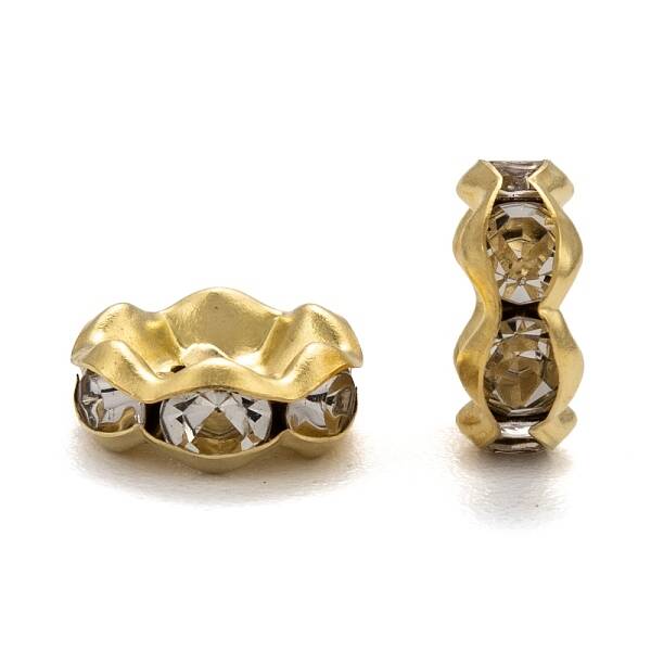 Brass Grade A Crystal Rhinestone Spacer Beads