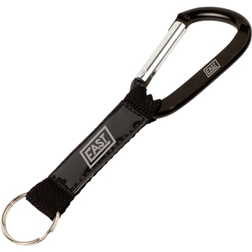250 Promotional Key Tag Carabiner With Strap And PVC Patch