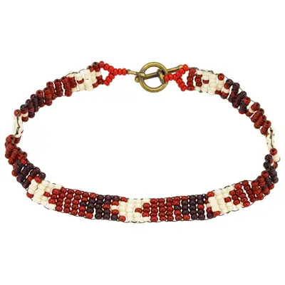 Haitian Bead Weaver Earth Tone Bracelet - Color Block