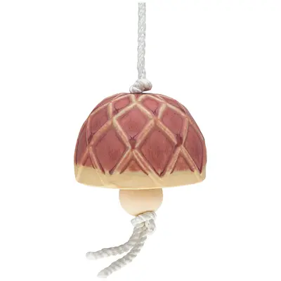 Mushroom Ceramic Bell Wind Chime - Cobalt Blue