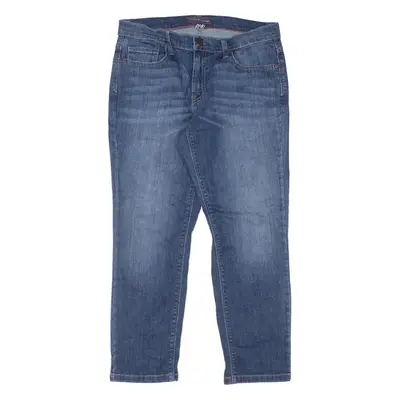 TOMMY HILFIGER Crop Jeans Blue Denim Slim Tapered Stone Wash Womens W30 L25