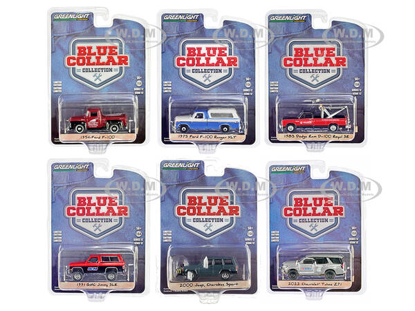 Blue Collar Collection Set of 6 pieces Series 12 1/64 Diecast Model Cars by Greenlight