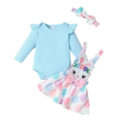 Baby Girls Romper and Skirt and Headband Clothing Set Toddlers Easter Rabbit Clothes Clothing Babygirl Clothes Products #spr...