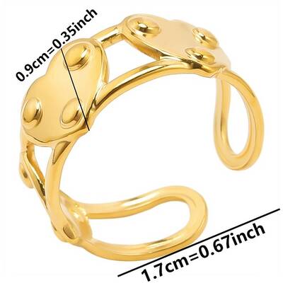 Minimalist Heart 304 Stainless Steel Cuff Rings