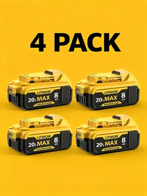 EP Earth Energy 20V MAX Lithium-Ion Battery 8.0Ah Replacement for Dewalt 20V Tools Series DCB200 DCD/DCF/DCG/DCS Compatible w...