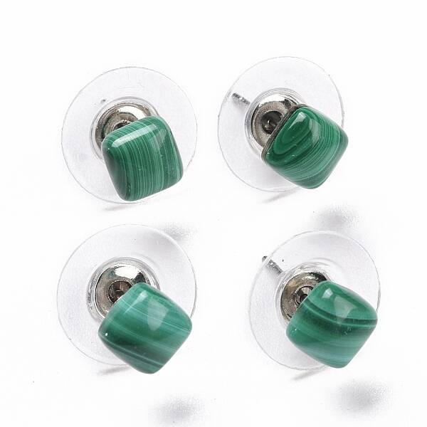 Natural Malachite Ear Studs