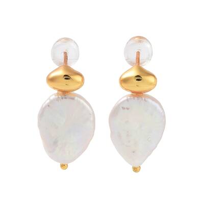 Teardrop Natural Pearl Stud Earrings for Women