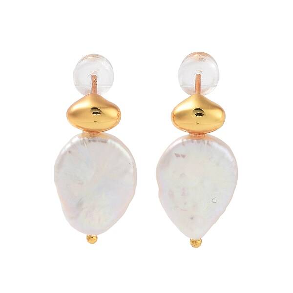 Teardrop Natural Pearl Stud Earrings for Women