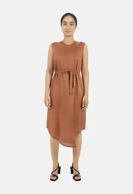 Funchal Asymmetric Wrap Dress DK Red | Size: L