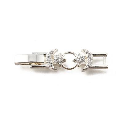 Brass Micro Pave Clear Cubic Zirconia Fold Over Clasps