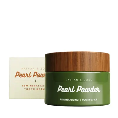 Nathan & Sons Pearl Powder Tooth Scrub - Natural Remineralizing Toothpaste with Hydroxyapatite & Pearl for Cleaner Brighter T...