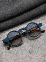 Unisex Street Trend Round Frame Sunglasses, Trendy Vintage Tinted Lens Sunglasses for Everyday Use, Fashion Accessories for O...