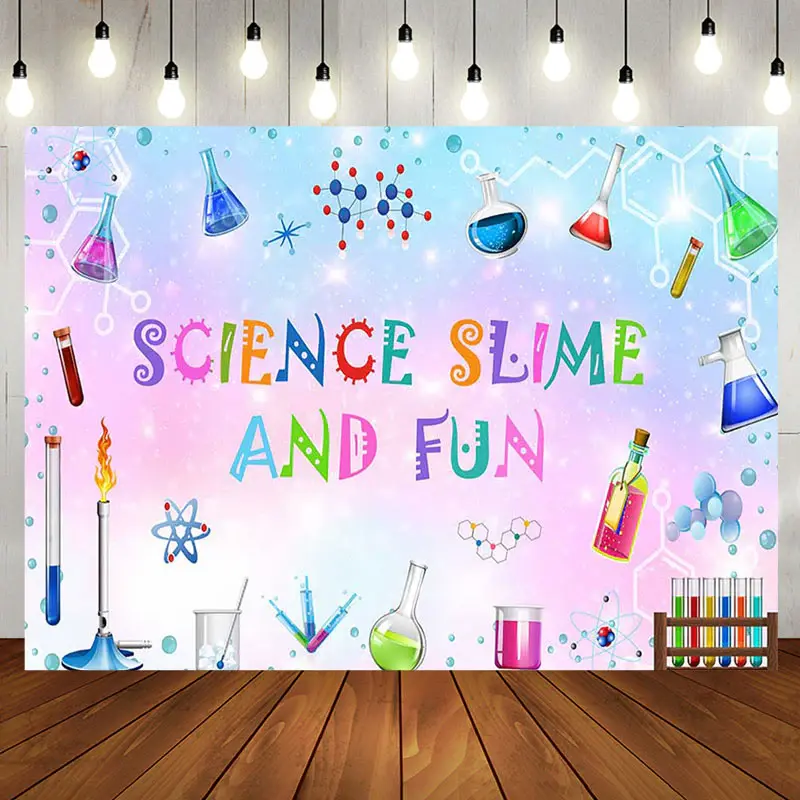 Aperturee Chemical Reagents Science Slime And Fun Backdrop | Simple Backdrop For Birthday | Birthday Party Decorations | Diy ...