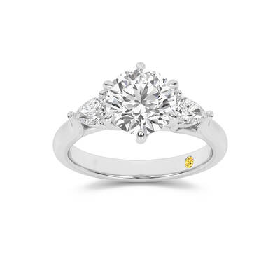Lumina Three Stone Round Lab Grown Diamond Engagement Ring | 14K White Gold 4 5/8 CT. TW.